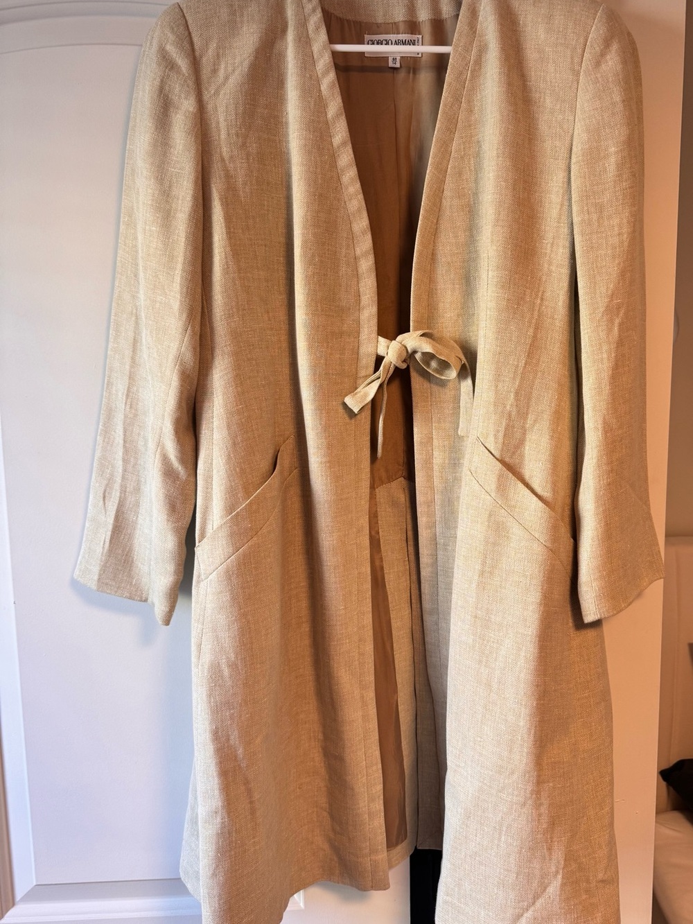 Vintage Giorgio Armani Linen Lined Le Collezioni Duster Jacket